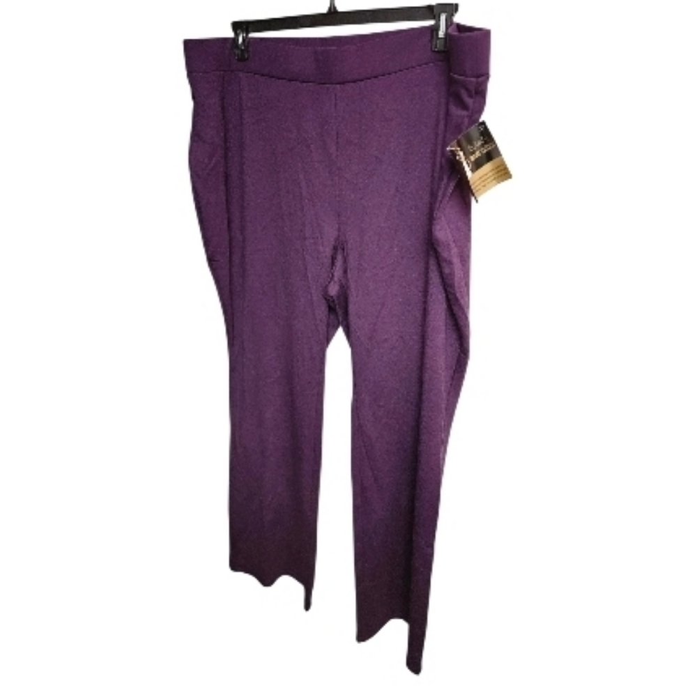 IMAN Straight Leg Pants in Deep Purple